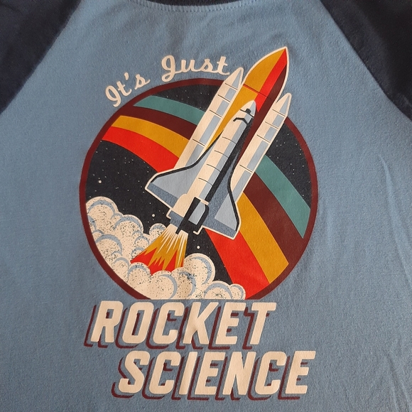 Boys Sz 5T/XS Long/Short Sleeve Blue Black Space Theme Graphic T-Shirt Bundle - Picture 3 of 14